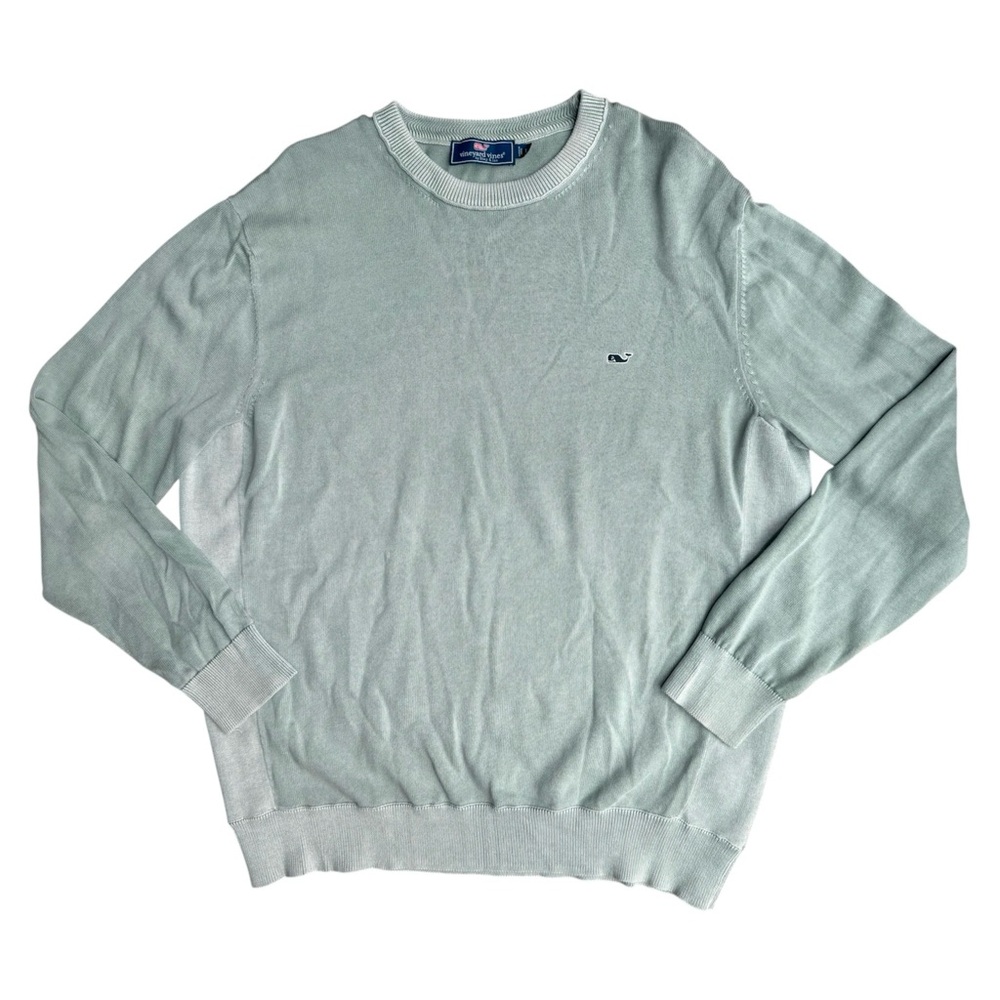 Vineyard Vines Knit Sweater Men’s Large Crewneck Pullover Garment Dyed Mint